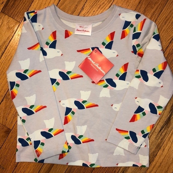 Hanna‎ Andersson NWT size 4 LOVEY DOVEY TEE rainbow - Picture 4 of 4